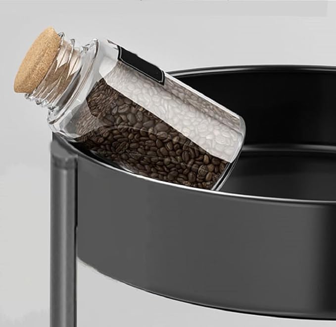 2T Large Plus Rotating Spice Rack Organizer Lazy Susan for Turntable Cabinet Kitchen 2 Tiered Spinning Storage Rack Shelf Black Metal