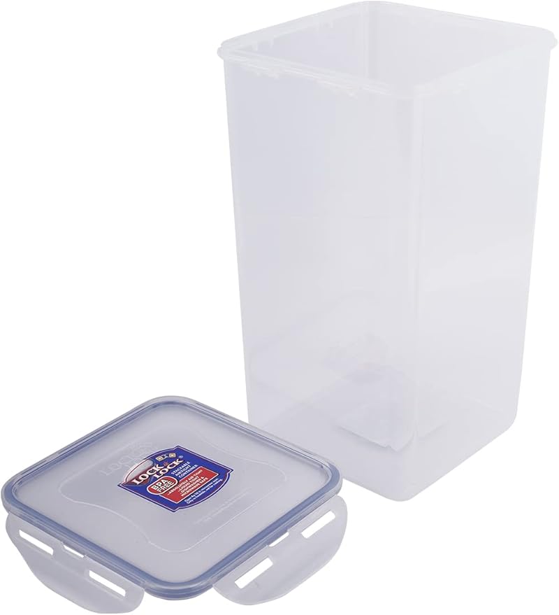 LOCK & LOCK Easy Essentials Food lids/Pantry Storage/Airtight containers, BPA Free, Square-16.9 Cup-for Chips, Clear
