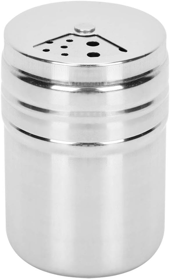 Stainless Steel Spice Jar Set, 6 Pack 3 oz Camping Spice Bottles Kit with Shaker Lids Empty Spice Shaker Seasoning Dispenser Containers with Adjustable Pour Holes for Kitchen BBQ Picnic Travel