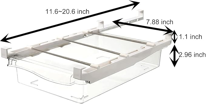 Yatmung 2 Pack Fridge Drawer Organizer - Egg Holder For Refrigerator Pull Out - Transparent Deli Drawer Organization Bin - Meat, Cheese - Sliding Storage Containers for Fridge Shelf Under 1.1"