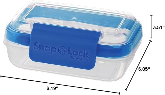 1-Cup Storage Container - Blue, SNL-1006B Easy-To-Open, Leak-Proof Silicone Seal, Snap-Off Lid, Stackable, BPA FREE