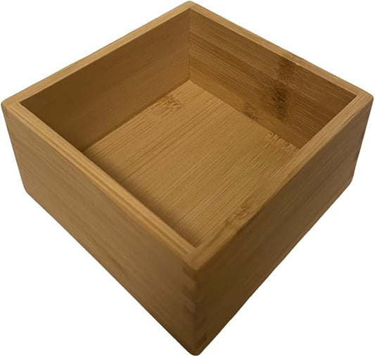 Bamboo Drawer Organizer - Kitchen Drawer Utensil Organizer Office Supplies Desk Organizer Makeup Silverware Tray Flatware Organization 4"*4"*2"