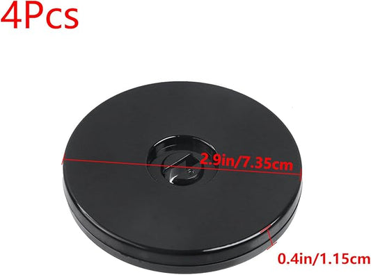 Geesatis 4 Pcs Acrylic Lazy Susan 3 inch Rotating Turntable Organizer Bearings Round Swivel Plate for Spice Rack Table Cake Kitchen Pantry, Black