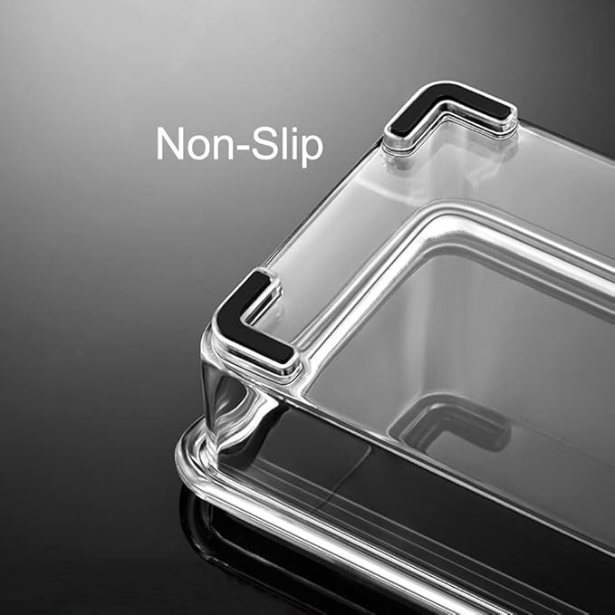 Seasoning Box, Seasoning Rack Spice Pots, Storage Container Condiment Jars, 4 Piece Clear Acrylic Cruet with Cover and Spoon Transparent