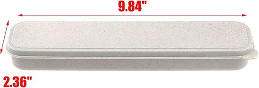 MY MIRONEY Portable Travel Tableware Box Beige Flatware Storage Box Case Travel Utensils Cutlery Case with Bag for Fork Spoon Chopsticks