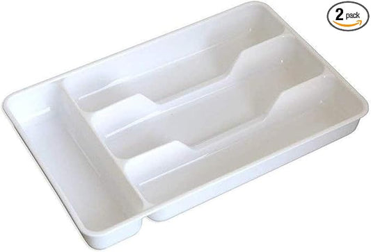 Alytimes Pack of 2 Small Silverware Tray,（11 x 7 x 1.4 inches） Cutlery Tray, Keeps forks and spoons perfectly stacked