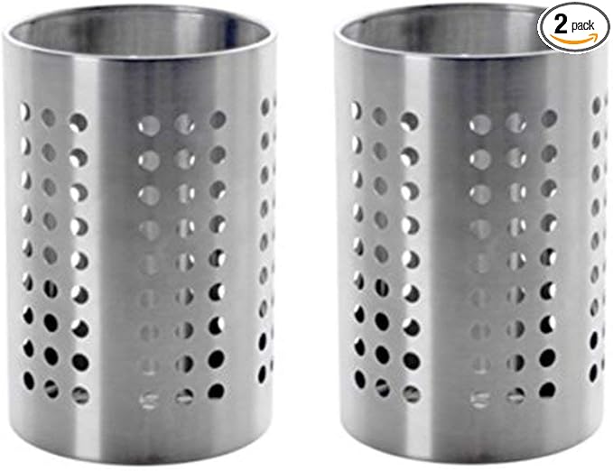 Stainless Steel Utensil Organizer Caddy - Organize Your Silverware, Cutlery, Cooking Utensils and Gadgets Pack Of 2