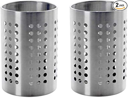 Stainless Steel Utensil Organizer Caddy - Organize Your Silverware, Cutlery, Cooking Utensils and Gadgets Pack Of 2