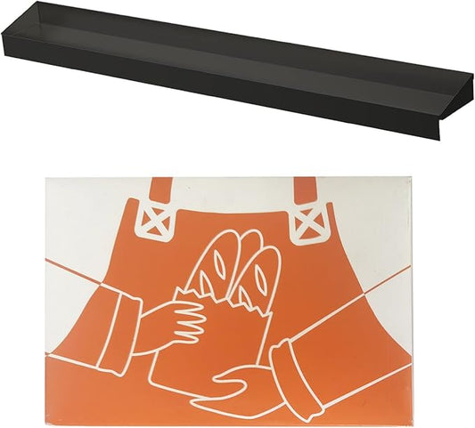 IIIOIIIA Stove Top Magnetic Shelf for Kitchen Organization | 30" Spice Rack Over The Stove | 4" Deep Spice Organizer with Border All Around | Brushed Stainless - Black