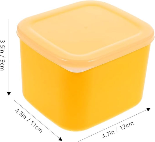 UPKOCH Cheese Storage Container with Lid, PP/PE Airtight Food Keeper for Refrigerator & Kitchen Counter, Dishwasher-Safe Stackable Fridge Organizer (Yellow)