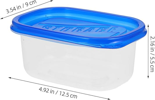 Toyvian 12pcs Food Storage Containers with Lids Rectangular Plastic Lunch Boxes Disposable Food Container Kitchen Sealed Box for Fruit Cake 280ML (Green,Blue,Transparent,Pinkï¼‰
