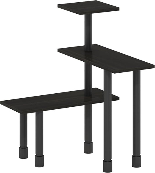 Furinno Turn-N-Tube 3-Tier Multipurpose Corner Countertop Organizer Shelf, Espresso/Black