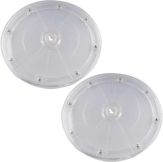 SDTC Tech 2 Pack 7 Inch Lazy Susan Turntable Organizer 360 Degree Rotating Swivels Round Clear Acrylic Turntable Holder for Kitchen Corner Cabinets, Spice Rack, Table Cake Decorating, etc