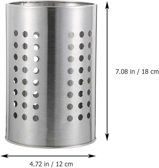 DOITOOL 2PCS Stainless Steel Kitchen Utensil Holders for Countertop Spoon Holder Silverware , Chopsticks Holder Spoon and Fork Holder for Restaurant (12 X 12 X 18CM)