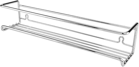 Spice Rack Shelves Set of 4 – Chrome Metal Wall Mount Kitchen Organizer for Spices and Home Décor