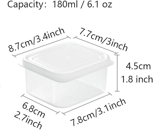 Japanese-style refrigerator storage box one person eats frozen meat sub-compartment box frozen fresh-keeping food sauce sealed sub-package box. (Transparent & Large 3-Piece Set)