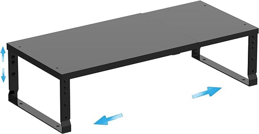 Expandable Spice Rack Organizion for Kitchen Cabinet, Seasoning,Bathroom Organizer Display Shelf, Stackable Multi-Purpose Shelves.Easy-to-Install（1Pack/Black,Medium