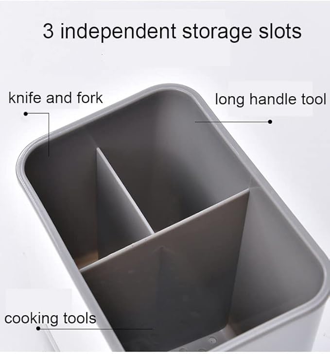 Kitchen Utensil Holder for Countertop Cutlery Holder Cutlery Drainer Flatware Organizer Utensil Crock Holder Caddy