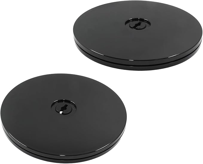 6” Black Acrylic Turntable Organizer, 2Pcs Rotating Organizer Swivel Plate for Bathroom Kitchen Cabinet Table Spice Rack Cake Pantry