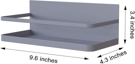 Magnetic Spice Rack Organizer Single Tier Refrigerator Spice Storage Shelf, Easy to Install The Side of The Refrigerator Can Hold spices (Gray 2)