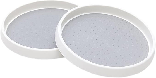 Pantry Lazy-Susan Turntable Cabinet Organizer - 10-inch Non-Skid Spin Spice Rack - 2 Pack Lazy Susans for Fridge BPA Free