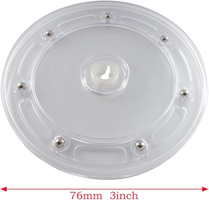 SDTC Tech 2 Pack 3 Inch Lazy Susan Turntable Organizer 360 Degree Rotating Swivels Round Clear Acrylic Turntable Holder for Kitchen Corner Cabinets, Spice Rack, Table Cake Decorating, etc
