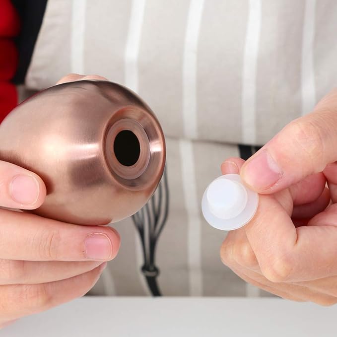 Salt Pepper Shaker Set: Stainless Steel Salt & Pepper Dispenser 2 Pieces for Kitchen (Rose Gold)