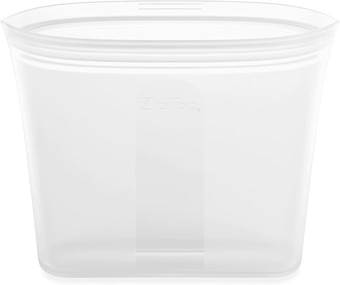 Zip Top Reusable Food Storage Bags | Sandwich Bag [Frost] | Silicone Meal Prep Container | Microwave, Dishwasher and Freezer Safe | Made in the USA