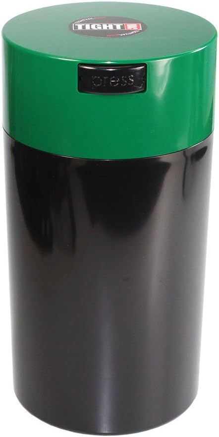 Tightvac 3 to 12 Oz Vacuum Sealed Storage Container, 1.3-Liter/1.1-Quart, Green Cap & Black Body