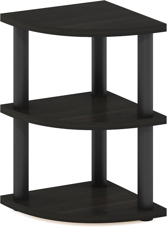 Furinno Turn-N-Tube 3-Tier Corner Countertop Organizer Shelf, Espresso/Black