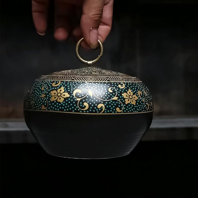 Tea Cup Tea Canister Exquisite Oriental Ceramic Food Storage Jar Canister Loose Tea Tin Tea Storage Jar Tea Tea Canister Coffee Canister Coffee Jar Spices Nuts Storage Tea Cups