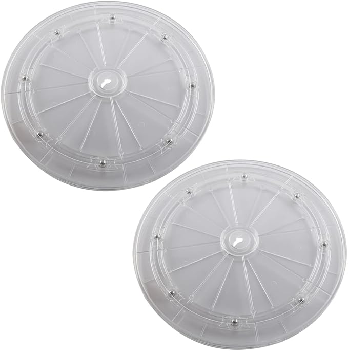 SDTC Tech 2 Pack 8 Inch Lazy Susan Turntable Organizer 360 Degree Rotating Swivels Round Clear Acrylic Turntable Holder for Kitchen Corner Cabinets, Spice Rack, Table Cake Decorating, etc