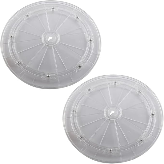 SDTC Tech 2 Pack 8 Inch Lazy Susan Turntable Organizer 360 Degree Rotating Swivels Round Clear Acrylic Turntable Holder for Kitchen Corner Cabinets, Spice Rack, Table Cake Decorating, etc
