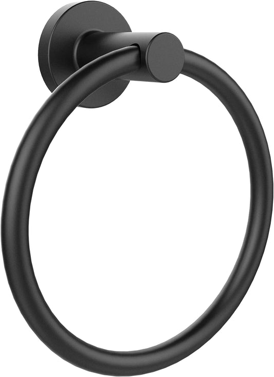 SetSail Towel Holder for Bathroom Wall Matte Black Towel Ring Stainless Steel Hand Towel Holder Heavy Duty Towel Hanger for Bath, Kitchen