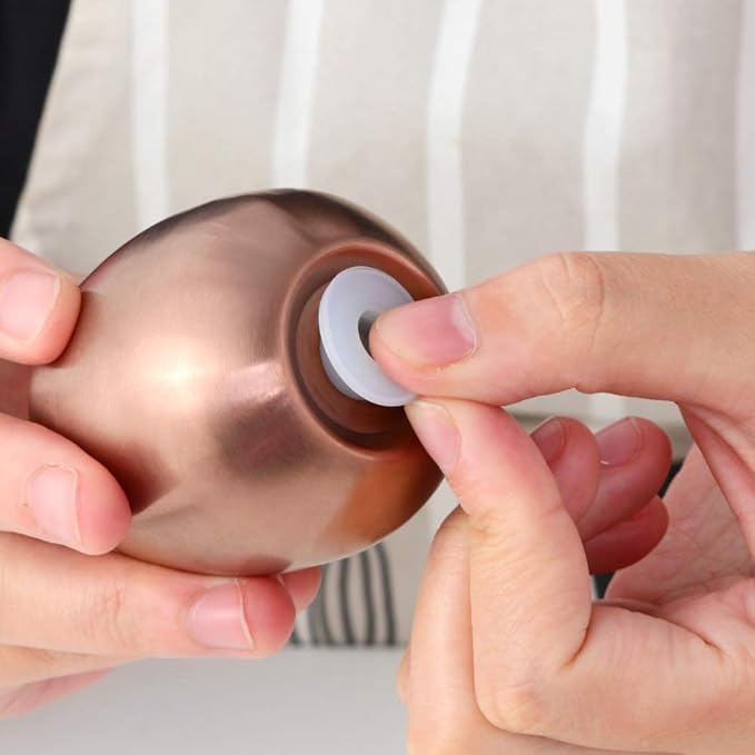 Salt Pepper Shaker Set: Stainless Steel Salt & Pepper Dispenser 2 Pieces for Kitchen (Rose Gold)