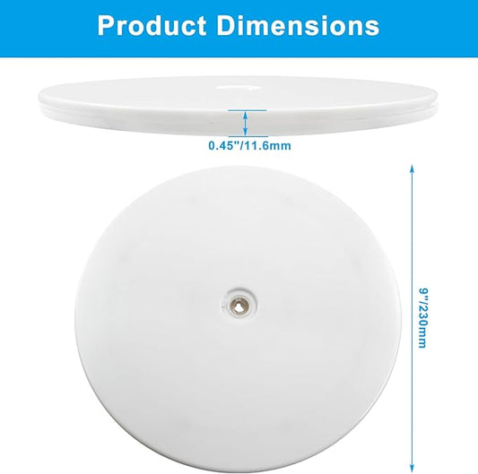1 Pack 9 inch Lazy Susan Turntable - White Acrylic Ball Bearing Rotating Tray for Cake, Spice Rack - Perfect for Kitchen Pantry with 360˚Rotation