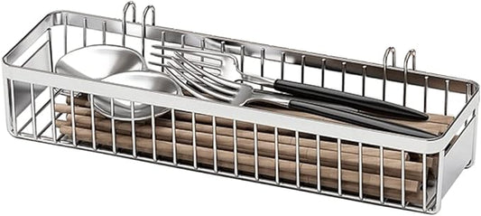 Drawer Silverware Organizer, Utensil Mesh Organizer for Chopsticks/Spoon/Fork/Knife, SUS304 Stainless Steel Drawer Utensil Drying Rack