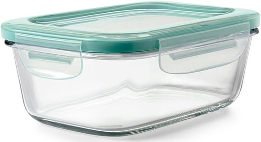 OXO Good Grips 3.5 Cup Smart Seal Glass Rectangle Food Storage Container, Clear