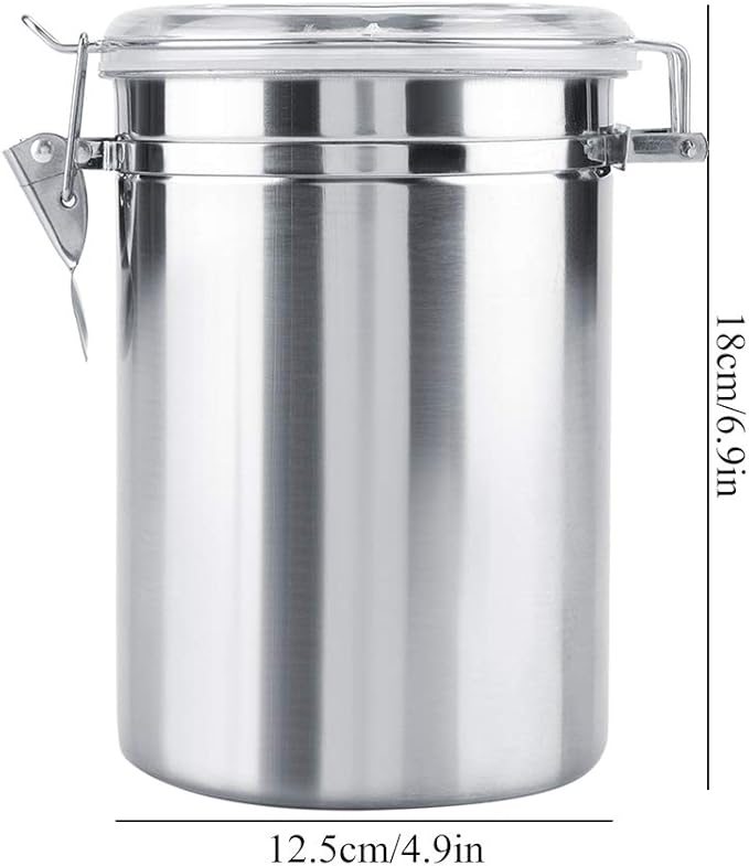 Airtight Coffee Canister, Stainless Steel Coffee Container, Vacuum Sealed Food Storage Containers for Rice Grain Cereal Oatmeal Beans(xl)