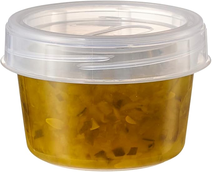PLASTICPRO 6 Pack Twist Cap Food Storage Containers with Clear Screw on Lid- 4 oz Reusable Meal Prep Containers - Small Freezer Containers Microwave Safe Clear Plastic Food Storage