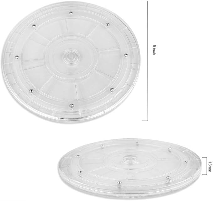 Heavy Duty Lazy Susan Turntable Organizer Acrylic 8 Inch Organizers for Kitchen Corner Cabinets Spice Rack Cake Decorating TV Laptop Computer Monitor