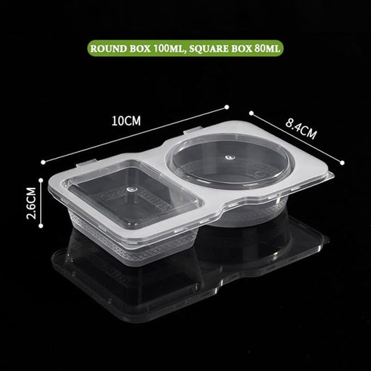 30 PCS Reusable Grab Go Snack Containers, Portable Clear Snack Pack Boxes with Double Compartments Lids for Snacks Condiments