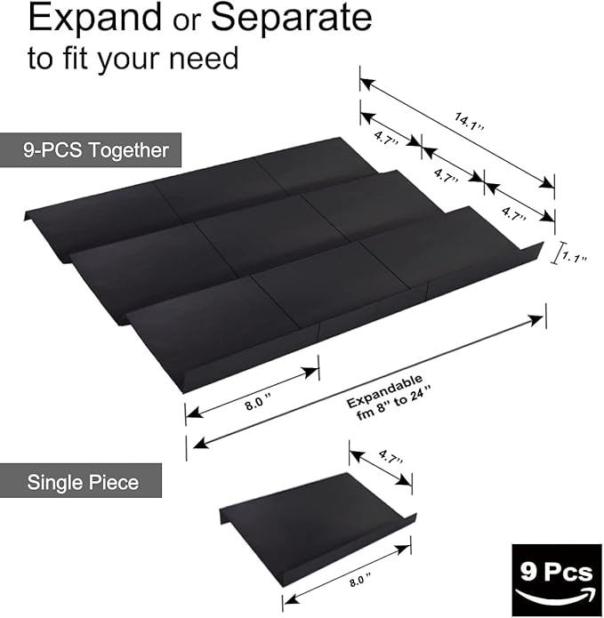 Artibear Expandable Drawer Spice Rack Organizer for 8" to 24" Kitchen Cabinets Drawer Tray Insert, Set of 9