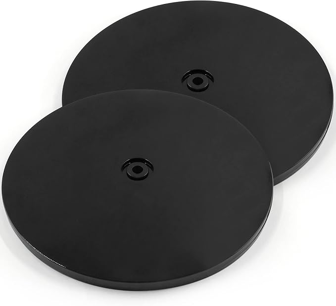Jersvims 2Pcs 8 Inch Acrylic Turntable Platter, Black Turntable Organizer Round Rotating Plate for Kitchen Pantry Cabinet Desk Rack Spice Cake Cookie Decorating