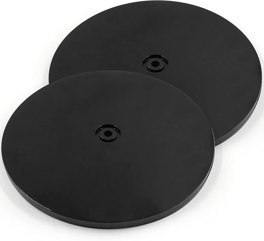 Jersvims 2Pcs 8 Inch Acrylic Turntable Platter, Black Turntable Organizer Round Rotating Plate for Kitchen Pantry Cabinet Desk Rack Spice Cake Cookie Decorating