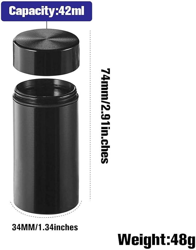 Smell Proof Jar, Portable Airtight Storage Container With Silicone Ring, 42ml Multi-Use Aluminum Stash Bottle for Coffee, Herb & Spice Keep Fresh (Blue-2pcs)