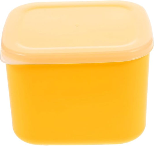 UPKOCH Cheese Storage Container with Lid, PP/PE Airtight Food Keeper for Refrigerator & Kitchen Counter, Dishwasher-Safe Stackable Fridge Organizer (Yellow)