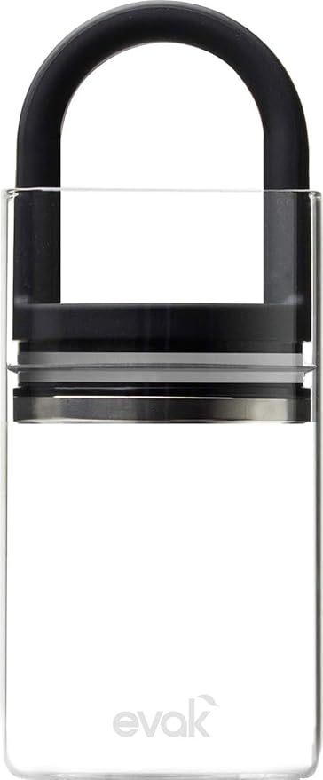 Prepara Evak Classic Glass Food Storage, 24 Ounce, Black