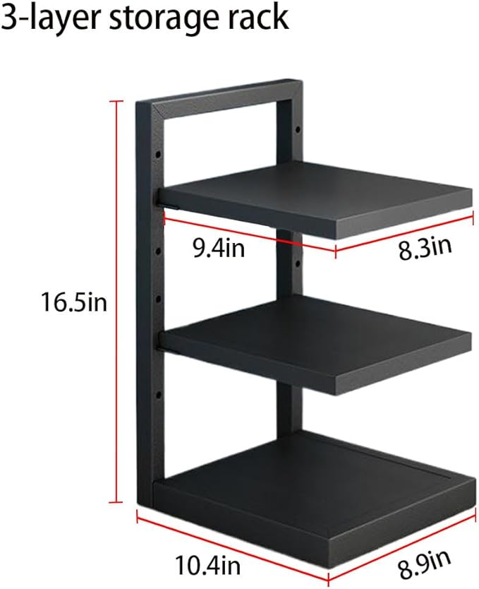 Adjustable 3-4 Tier Pots and Pans Organizer Rack - Heavy Duty 21” Cabinet Storage Solution for Kitchen, Snap-on Pan Organizer with Panels (Three Layers)