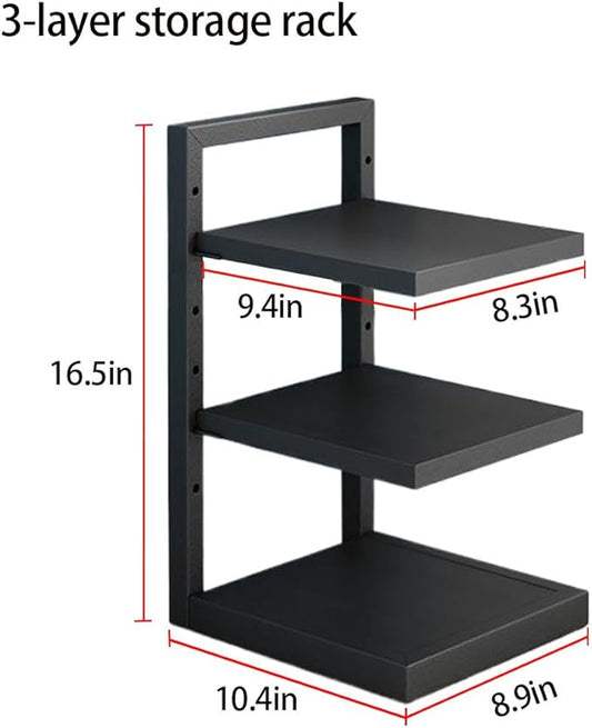 Adjustable 3-4 Tier Pots and Pans Organizer Rack - Heavy Duty 21” Cabinet Storage Solution for Kitchen, Snap-on Pan Organizer with Panels (Three Layers)